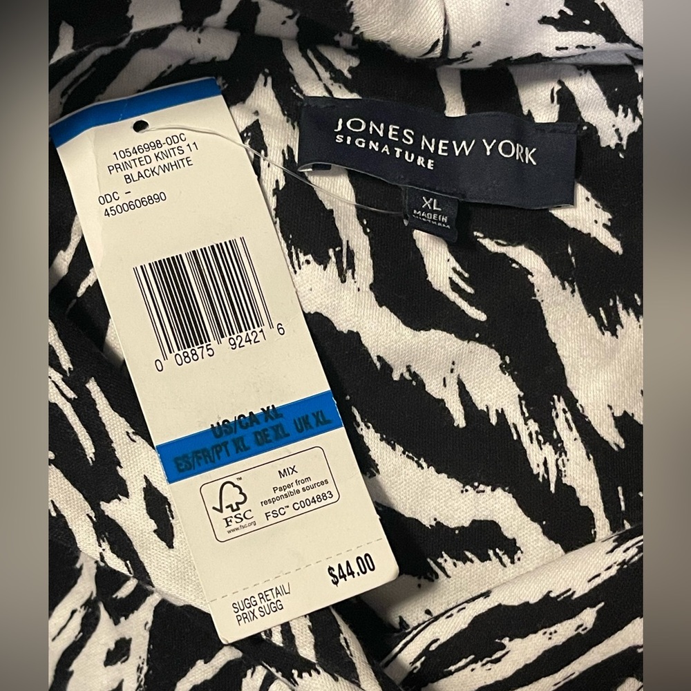 Jones New York Signature Animal Print Long Sleeve Size XL - Picture 3 of 4